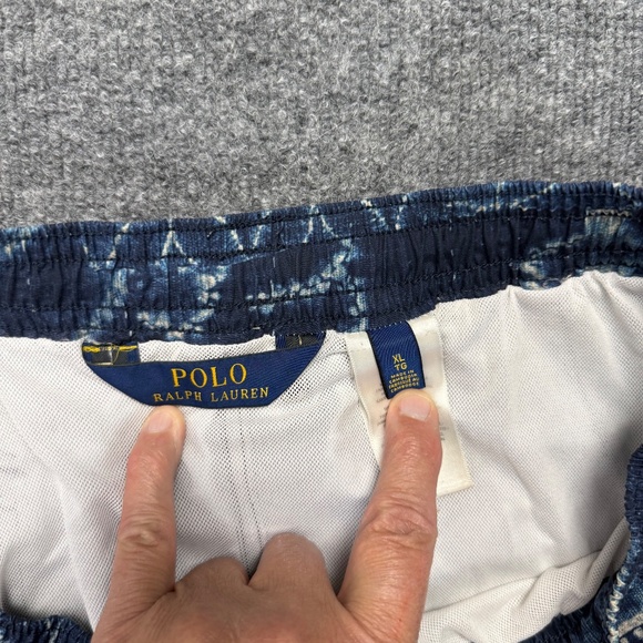 Polo Ralph Lauren‎ Swim Trunks Mens XL Blue White Geometric Yellow Pony Liner - Picture 14 of 14